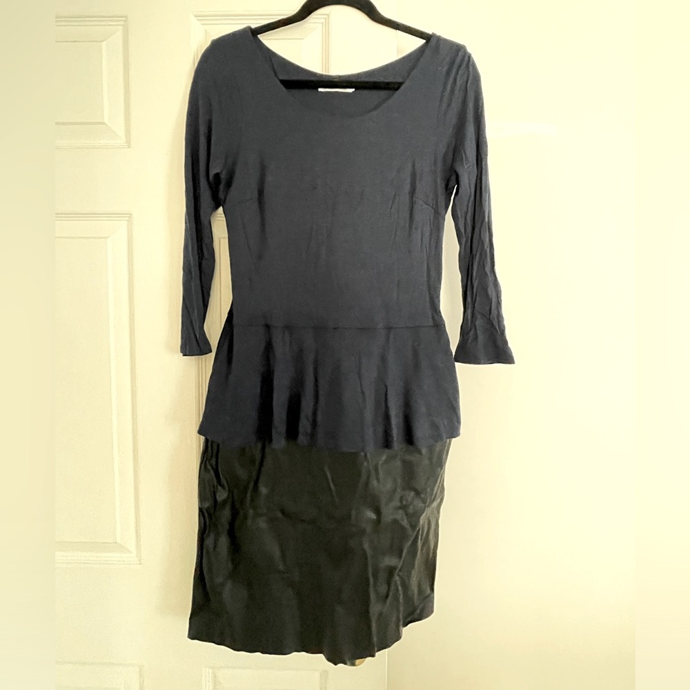 Velvet by Graham and Spencer Sz L Faux Leather Dress